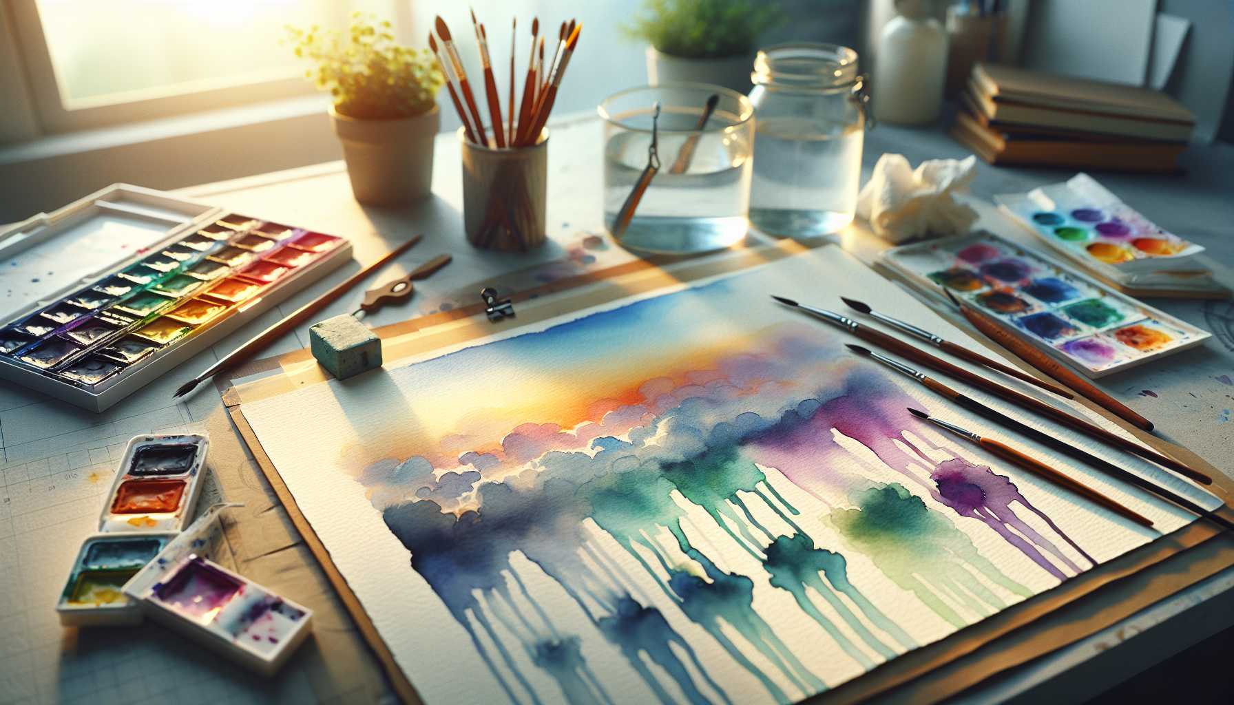 Les Fondamentaux des Lavis en Aquarelle : Techniques de Lavis Plat, Dégradé et Panaché