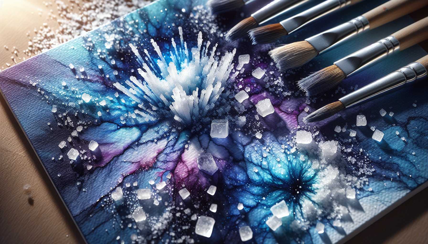 Exploration des Techniques de Sel en Aquarelle : Création de Motifs Texturés Uniques