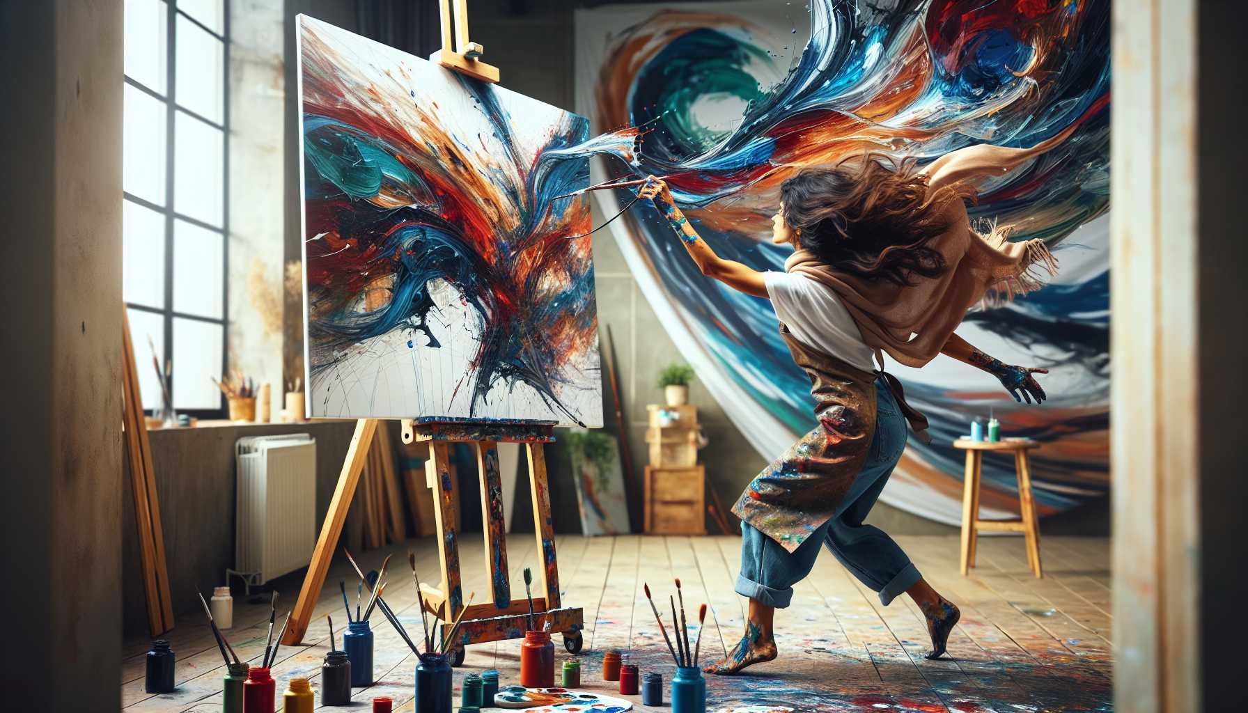 Libérer les émotions à travers la peinture d'énergie abstraite : Une approche de mouvement dynamique