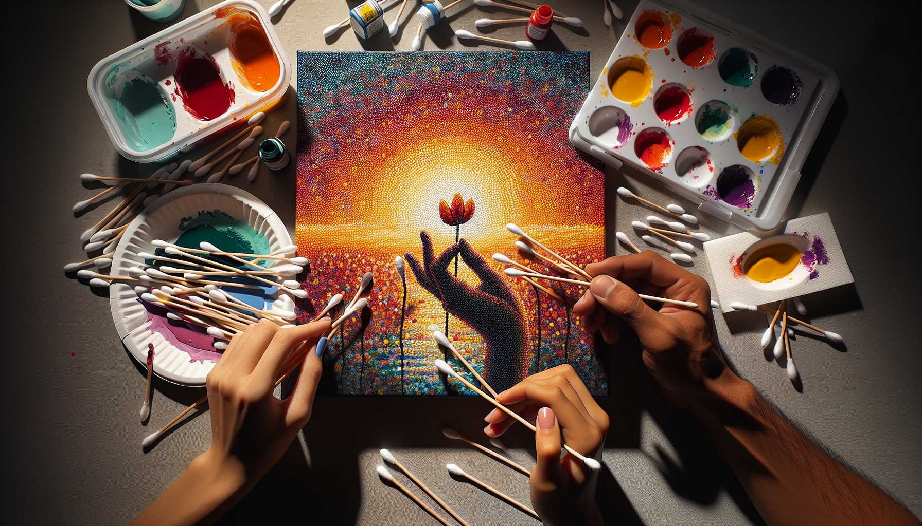 Peinture au Coton-Tige : Guide Complet du Pointillisme pour Débutants