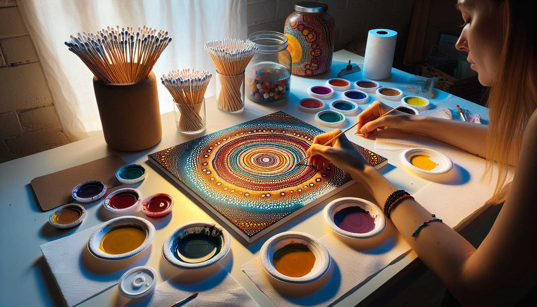 Peinture à Points Facile avec des Cotons-tiges : Guide Complet du Style Aborigène