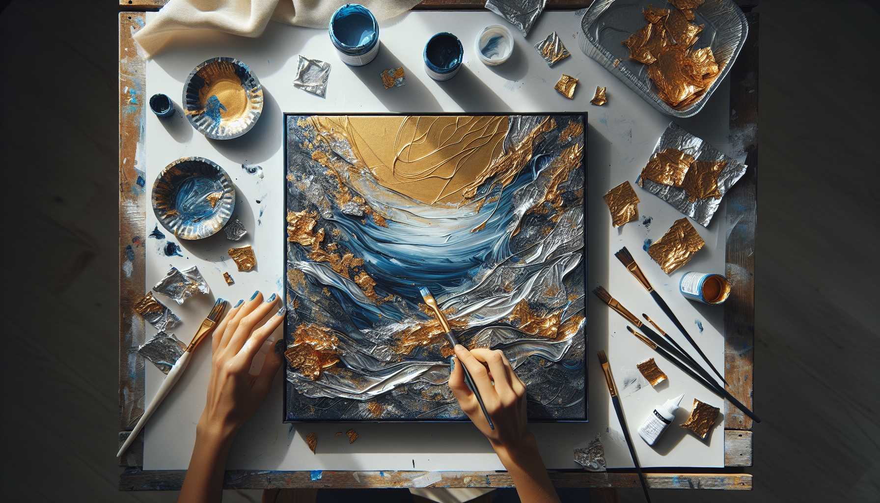 Guide Facile pour Créer des Peintures à Texture de Feuille Métallique : Exploiter la Puissance des Médiums Mixtes
