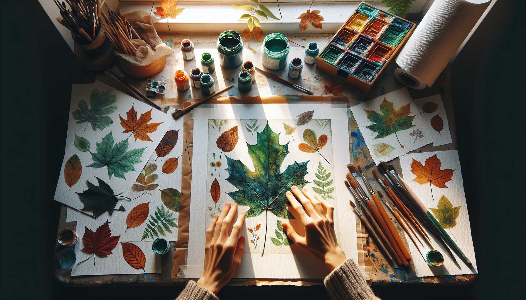 Peinture d'Empreintes de Feuilles : Guide Complet pour Débuter l'Art Naturel