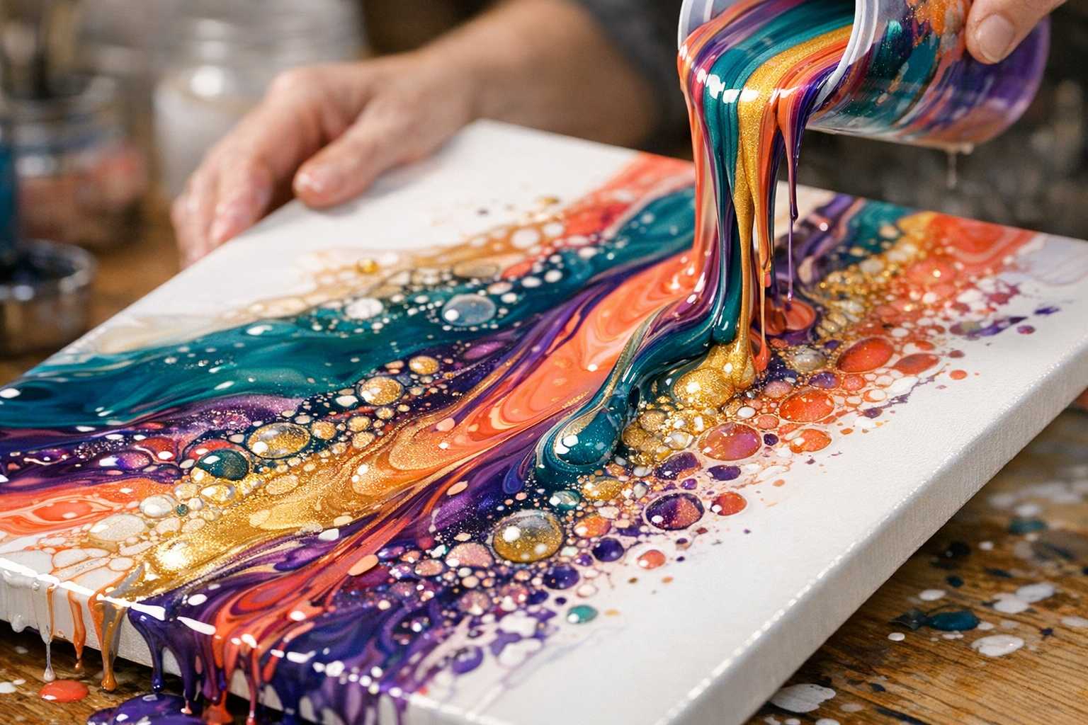 Introduction à l'Art du Coulage de Peinture : Techniques Faciles pour des Résultats Saisissants