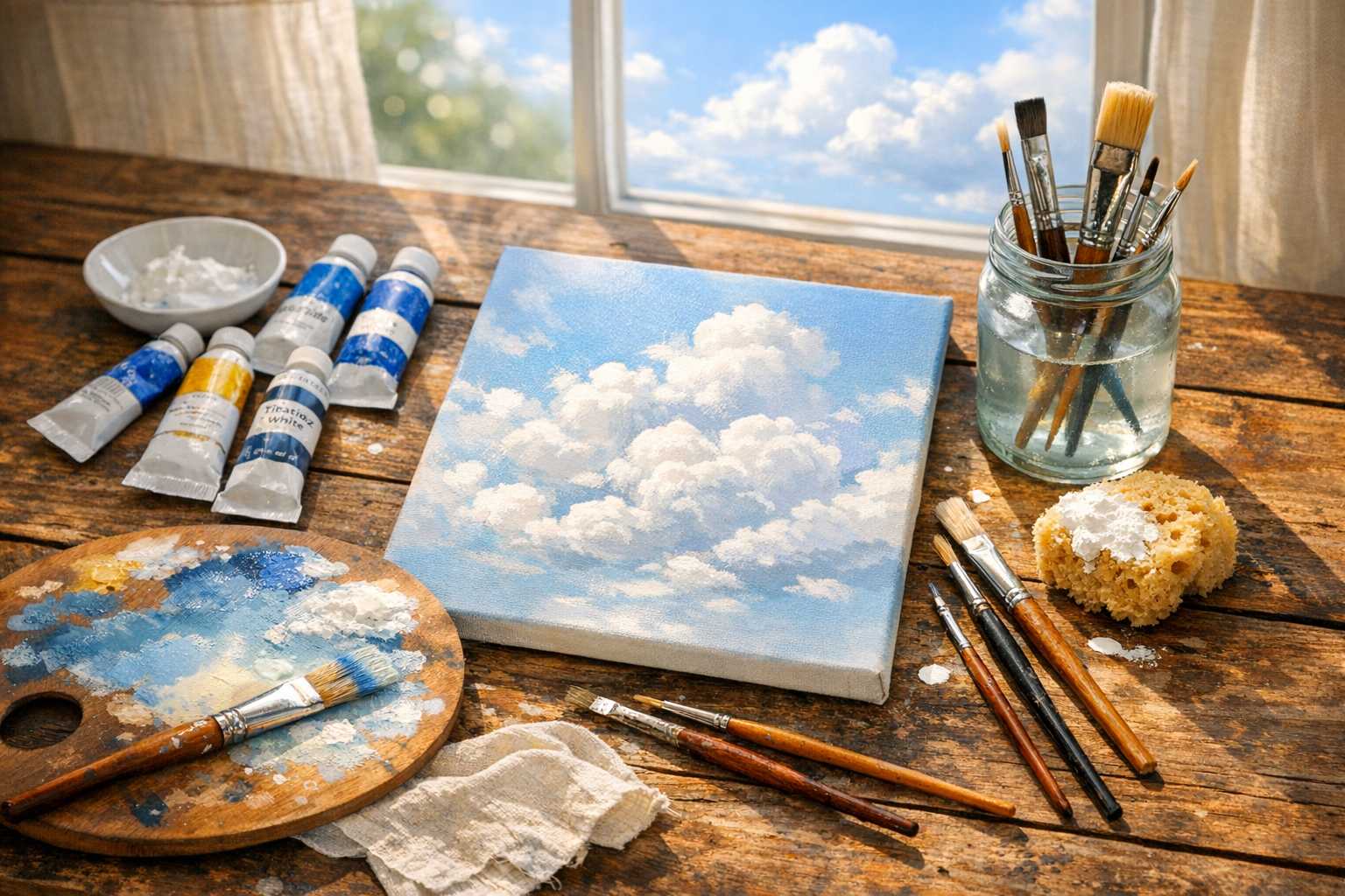 Dessins de Ciel Simples : Techniques pour Débutants en Peinture de Nuages