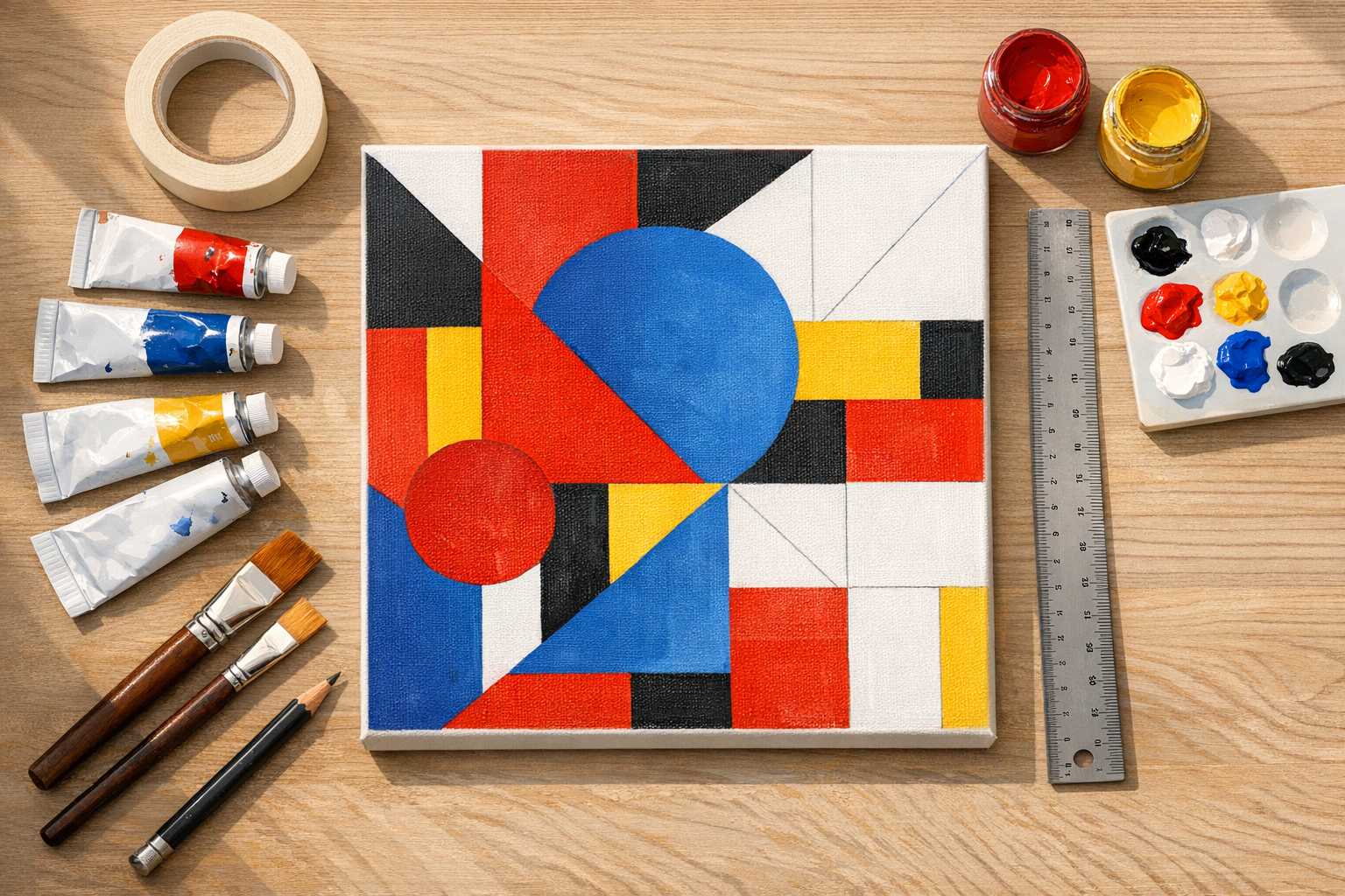 Guide du Débutant en Peinture Géométrique : S'amuser avec des Formes Simples
