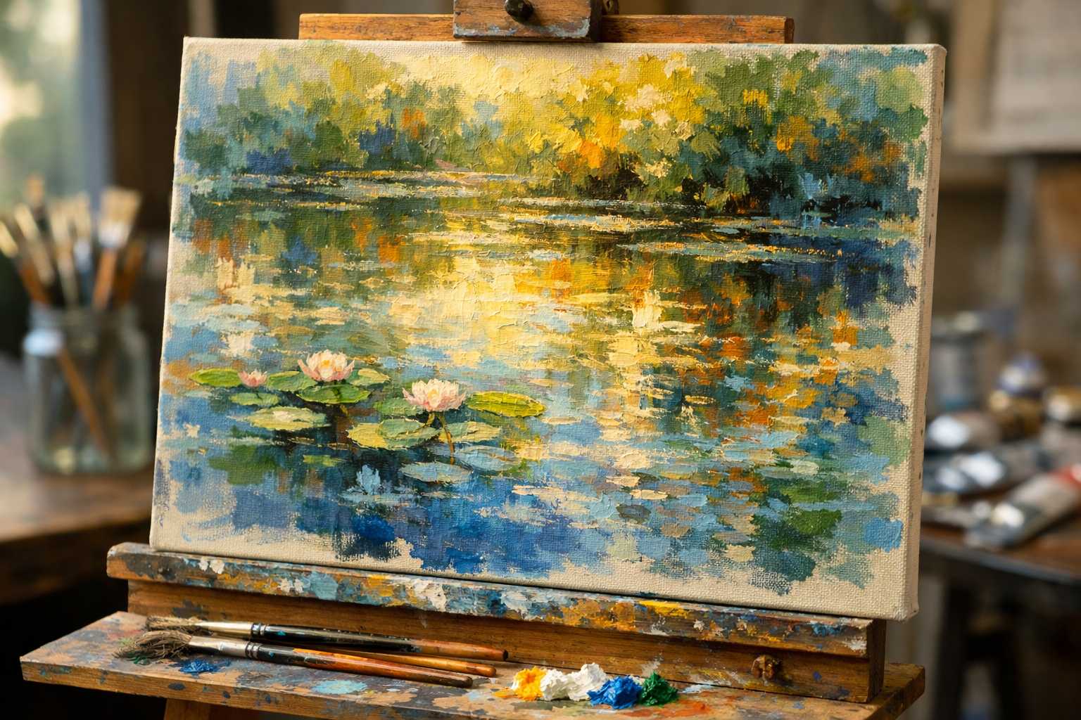 Techniques Impressionnistes pour Peindre les Reflets sur l'Eau