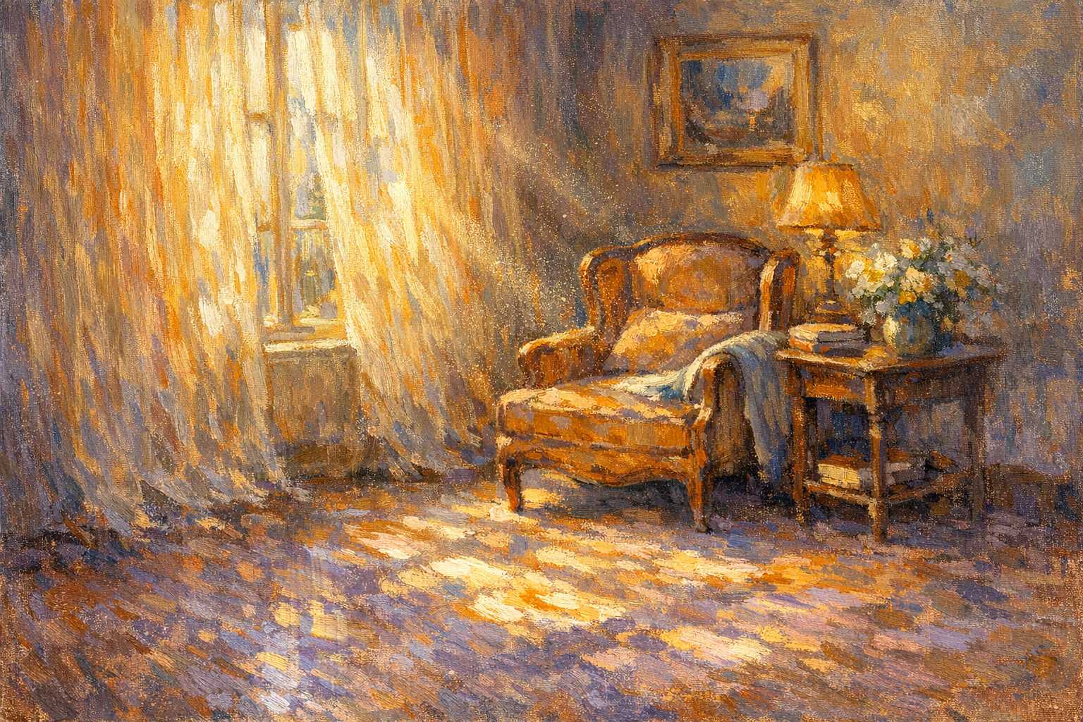Capturer les Reflets Intérieurs : Techniques de Peinture Impressionniste d'Intérieur